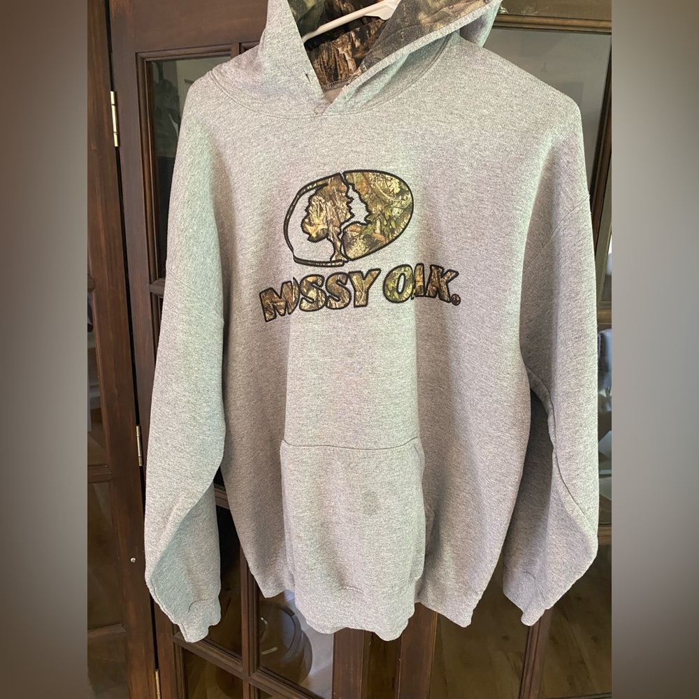 Mossy Oak Gray Hoodie for Men